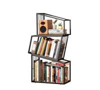 Bibliothèque créative, bibliothèque irrégulière sur Pied, Support de Rangement de Livres, adaptée au Stockage de Livres, de Jouets et de Plantes en Pot à la Maison(Black,3-Tier 100cm)