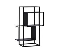 Bibliothèque créative, étagère Ouverte de Rangement superposée, étagère sur Pied en métal en Forme de H, Peu encombrante, adaptée au Salon, à la Chambre à Coucher et au Bureau(Black,60x30x90cm)