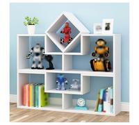 Bibliothèque Créative, Présentoir Au Sol, Armoire De Rangement For Livres D'images, Peut Être Librement Combinée, Adaptée Au Bureau De La Chambre À Coucher, Du Salon, De La Salle D'étude(White)