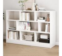 Bibliothèque cube moderne blanche compacte avec dos fermé et plusieurs étagères pour maison, bureau, salle d'étude, bibliothèque (L x l x H) : 120 x 24 x 100 cm