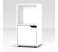 Bibliothèque cubique en bois Urbnliving avec portes, White Bookcase and White Door, 2 Cube