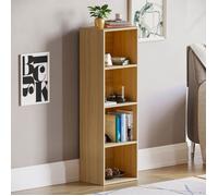 Bibliothèque cubique Oxford à 4 niveaux chêne - Étagère de rangement moderne pour bureau ou salon