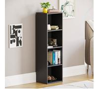 Bibliothèque cubique Oxford à 4 niveaux noire - Étagère de rangement moderne pour bureau ou salon