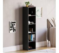 Bibliothèque cubique Oxford à 5 niveaux noire - Étagère de rangement moderne pour bureau ou salon