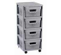 Curver Étagère Infinity 4 tiroirs 4×11 L 36×30×69 cm gris