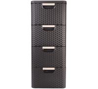 Bibliothèque Curver Style 4 x 14 L avec 4 tiroirs, marron