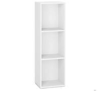 Bibliothèque - CUSTOS Collection - 3 Niveaux - Blanc Nuage - Compartiments Ouverts