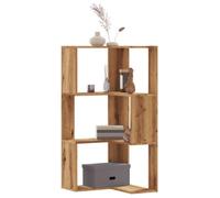 vidaXL Bibliothèque d'angle 3 niveaux chêne artisanal bois ingénierie