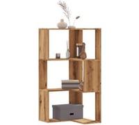 vidaXL Bibliothèque d'angle 3 niveaux chêne artisanal bois ingénierie