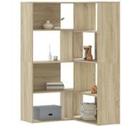 Bibliothèque d angle à 4 niveaux chêne sonoma bois d ingénierie Marron G