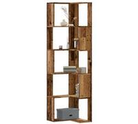 vidaXL Bibliothèque d'angle 5 niveaux en bois d'ingénierie marron style contemporain