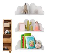 Bibliothèque d'angle - 3 pièces - Motif nuages - Pour décoration d'intérieur - Étagère d'angle - Décoration de chambre d'enfant - Pour salon, chambre d'enfant, salle de bain, bureau, appartement