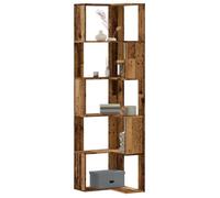 Bibliothèque d'angle - 5 niveaux - Bois d'ingénierie - Marron - Style contemporain