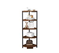Bibliothèque d'angle à 3/4/5 Niveaux, étagère de Rangement d'angle, bibliothèque Haute et étroite de Style Ouvert, adaptée au Salon, à la Chambre et au Bureau(30x30x120cm)