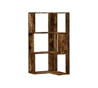 vidaXL Bibliothèque d'angle 3 niveaux – Chêne fumé – Bois d'ingénierie