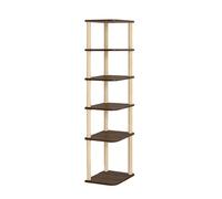 Bibliothèque d'angle à 4 8 Niveaux, Support de Rangement Livres en Bois, bibliothèque Haute et étroite, adaptée au Stockage, d'albums Photos d'objets décoration la Maison(Color-2,26x28x119.6cm)