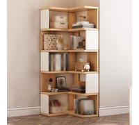 Bibliothèque d'angle à 5/6/7 niveaux, étagère d'angle autoportante, parfaite pour les salons, chambres et bureaux, étagère en bois ouvert, bibliothèque d'angle
