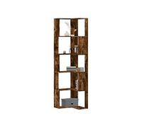 vidaXL Bibliothèque d'angle 5 niveaux chêne fumé en bois d'ingénierie