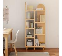 Bibliothèque d'angle autoportante avec étagères multi-niveaux, rangement peu encombrant pour livres et objets d'exposition