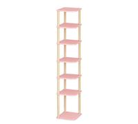 Bibliothèque D'angle, Bibliothèque Étroite Verticale En Bois, Support De Rangement Simple, Avec Espace De Rangement Ouvert, Gain De Place, For Chambre À Coucher, Salon Et Bureau(Color 1,7 layers)
