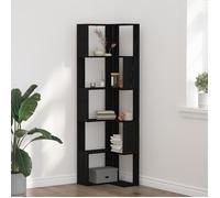 Bibliothèque d'angle - Chêne noir - 5 étagères - 50x50x179 cm - Meuble contemporain
