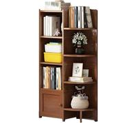 Bibliothèque d'angle en bambou pour économiser de l'espace pour organiser des livres et des articles de papeterie, idéale pour le salon, la chambre à coucher et le bureau