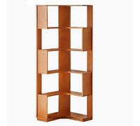 Bibliothèque d'angle en bois en forme de L, facile à assembler, avec séparateurs pour le salon et la chambre à coucher, marron clair, 40 cm - Solution élégante pour la maison