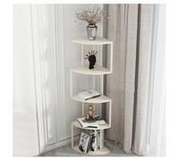 Bibliothèque d'angle en fer blanc à 4 niveaux autoportante en forme de L pour petits espaces, design ouvert, idéale pour la maison, le bureau, coin élégant
