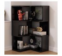 Bibliothèque d'angle en forme de L, bibliothèque en bois avec cloisons, étagère de rangement à 2 à 7 niveaux pour salle d'étude, salon, bureau