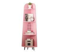 Bibliothèque d'angle en L, Étagère De Rangement avec Panneau Arrière, Rangement Ouvert for Salon, Cuisine, Bureau(Color 4,4-Tier)