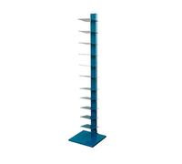 Bibliothèque d'angle en métal à 11 étages - Tour de livres invisible - Étagère de rangement élégante - Bleu - Pour la maison et le bureau - Organiseur gain de place