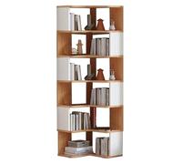 Bibliothèque d'angle - Étagère de rangement pour la maison et le bureau, en bois renforcé et stable, finition blanche, 60 x 45 x 191 cm