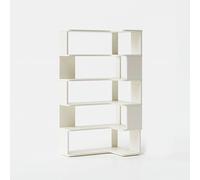 Bibliothèque d'angle fine à 5 niveaux, 191 cm de haut, blanche, étagère de présentation ouverte, peu encombrante, rangement de livres pour le salon, idéale pour les petits espaces et la maison