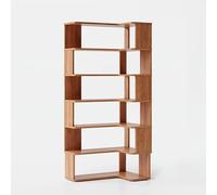 Bibliothèque d'angle haute à 5 niveaux, 191 cm, étagère étroite pour petits espaces, bibliothèque ouverte pour salon, solution de rangement élégante en bois