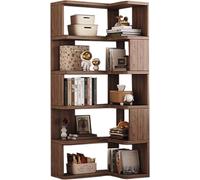 Bibliothèque d'angle haute en forme de L, 5/6/7 étagères, solution de rangement moderne pour salon, chambre, cuisine, affichage à la maison