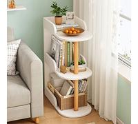 Bibliothèque d'angle indépendante en bois, bibliothèque étroite à 2/3/4 couches, étagère de rangement pour petit espace pour la maison et le bureau, étagère ouverte pour plantes (18,9 pouces de long
