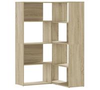 Bibliothèque d'angle - mango - à 4 niveaux - chêne sonoma - bois d'ingénierie M2346