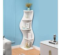 Bibliothèque d'angle moderne en bois - Étagère de rangement à 5 niveaux polyvalente pour salon, chambre à coucher, cuisine, bureau à domicile - Design peu encombrant (30 cm)