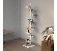 Bibliothèque d'angle multifonction à 9 niveaux, tour de livres à colonne verticale pour un rangement peu encombrant dans le salon