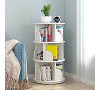 Bibliothèque d'angle ronde rotative à 360° pour enfants, 2 ou 6 niveaux de rangement pour salon, chambre à coucher, bibliothèque, maison, bureau, design moderne blanc