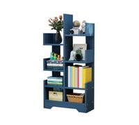 Bibliothèque D'arbre,bibliothèque D'angle,étagères D'organisation Livres | Grande capacité, étagères de rangement for le salon, la chambre à coucher, le bureau.(Blue,Style 1)