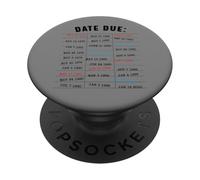 Bibliothèque Date d'échéance Tampon Carte Bibliothécaire PopSockets PopGrip Adhésif