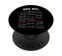 Bibliothèque Date d'échéance Tampon Carte Bibliothécaire PopSockets PopGrip Adhésif