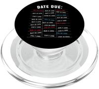 Bibliothèque Date d'échéance Tampon Carte Bibliothécaire PopSockets PopGrip pour MagSafe
