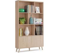 Bibliothèque de 2 portes coloris effet bois - Hauteur 180 x Longueur 100 x Profondeur 30 cm