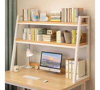 Bibliothèque de bureau à 2 niveaux et étagère de rangement - Bureau fin multifonction pour la maison, le bureau et le dortoir - Organiseur de comptoir élégant et présentoir peu encombrant