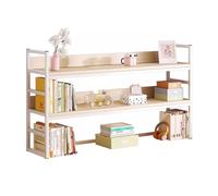 Bibliothèque de Bureau à 3 Niveaux, Plusieurs Tablettes en métal et Bois Organiseur, Étagère Poser sur Bureau for Bureaux, Salons(White,75X24X65)