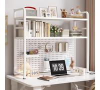 Bibliothèque de bureau à monter soi-même, étagère de rangement en métal pour bureaux d'ordinateur, blanc, 115 x 20 x 98 cm, organiseur de bibliothèque élégant, idéal pour les petits espaces et le