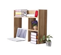 Bibliothèque de Bureau à Poser Compartiment Ouvert Étagère de Bureau Modulable Gain de Place Hauteur 60 cm pour Maison, Dortoir(Natural,120cm)