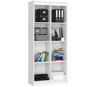 Bibliothèque de bureau AKORD R80 Blanche 80 cm façade Blanche 8 étagères 80x35x180 cm